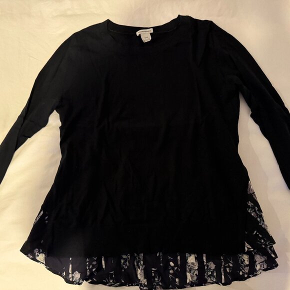 AMAZING LIMITED EDITION VINTAGE CLUB MONACO WOMEN MEDIUM FLORAL BLACK SHIRT - Picture 1 of 4